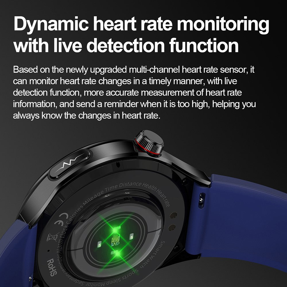 TK26Pro Smart Watch with Silicone Strap ECG Heart Rate Blood Pressure 1.43 Inch AMOLED Bluetooth-compatible Call 380mAh One-Touch Health Monitor