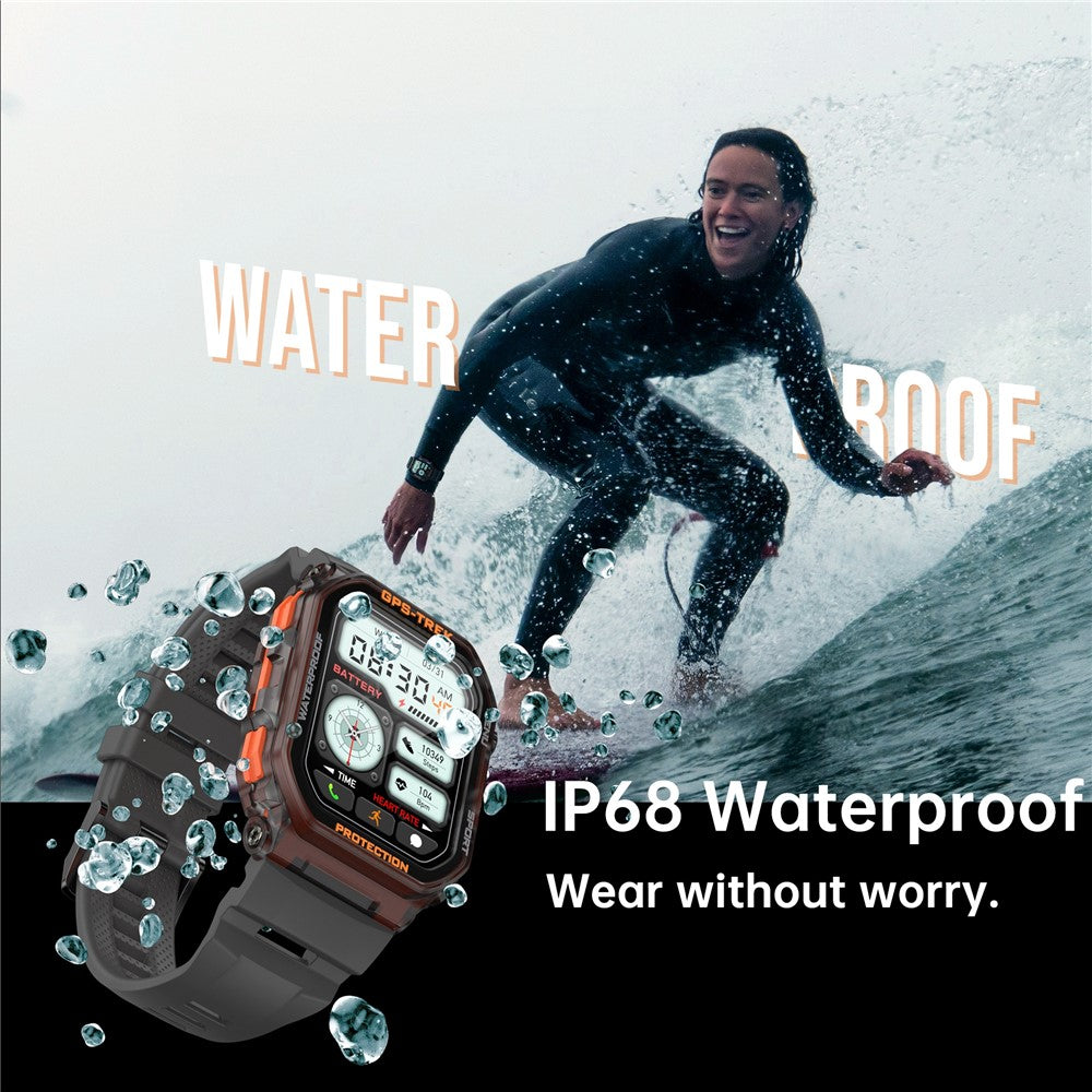 FT61 1.75 inch IPS GPS Smart Watch Bluetooth-compatible Calling Health Monitoring IP68 Waterproof