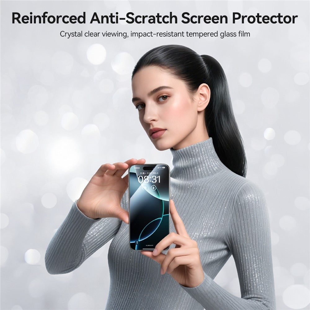 JOYROOM JR-MQS0569 For iPhone 17 Pro Max Screen Protector Silk Printing 2.5D High Aluminium-Silicon Glass Clear Film