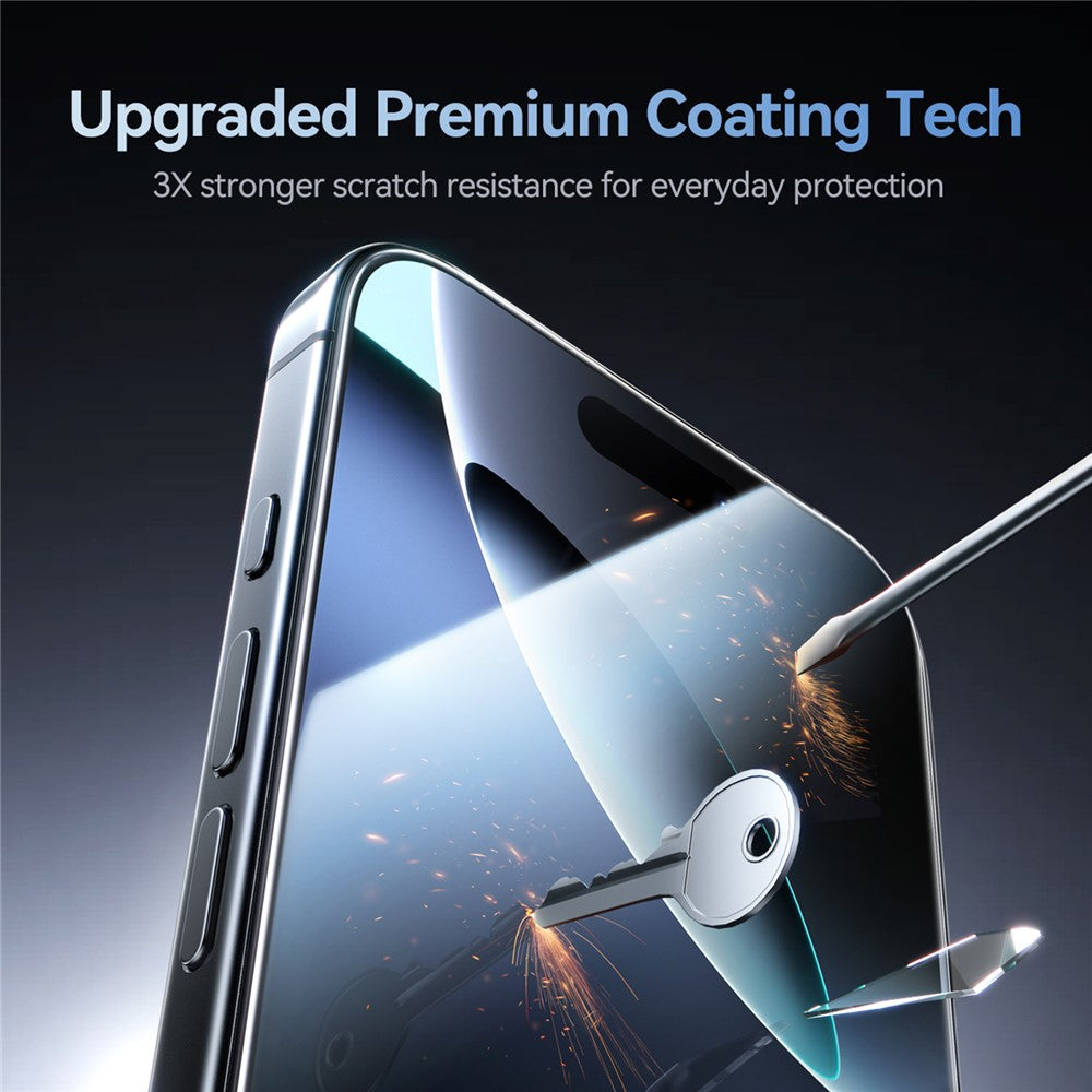 JOYROOM JR-MQS0569 For iPhone 17 Pro Max Screen Protector Silk Printing 2.5D High Aluminium-Silicon Glass Clear Film