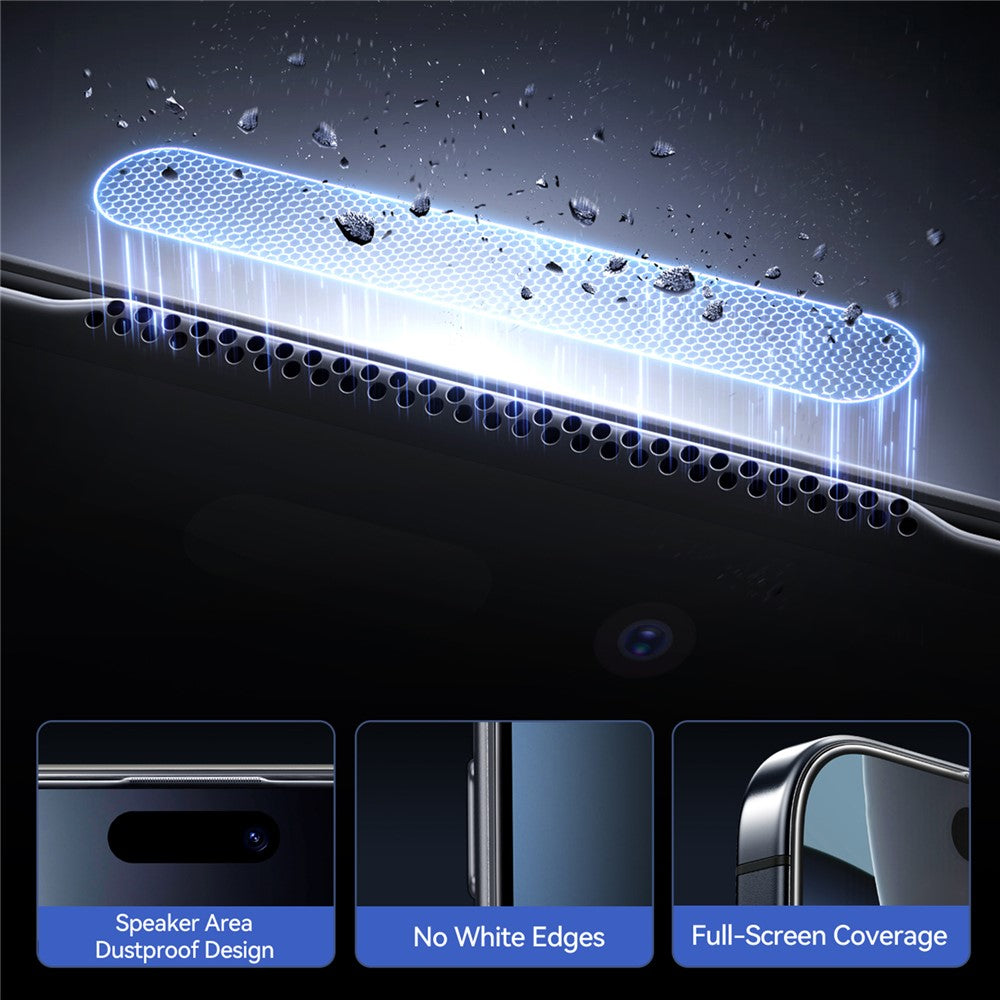 JOYROOM JR-MQS0569 For iPhone 17 Pro Max Screen Protector Silk Printing 2.5D High Aluminium-Silicon Glass Clear Film