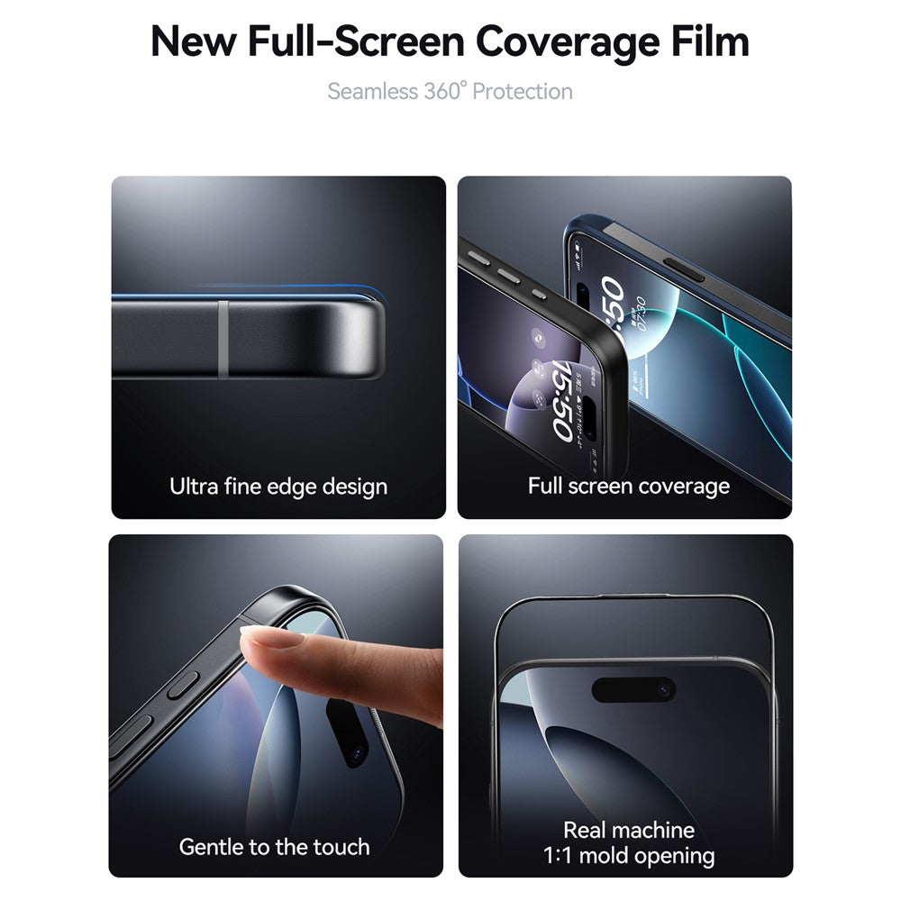 JOYROOM JR-MQS0569 For iPhone 17 Pro Max Screen Protector Silk Printing 2.5D High Aluminium-Silicon Glass Clear Film