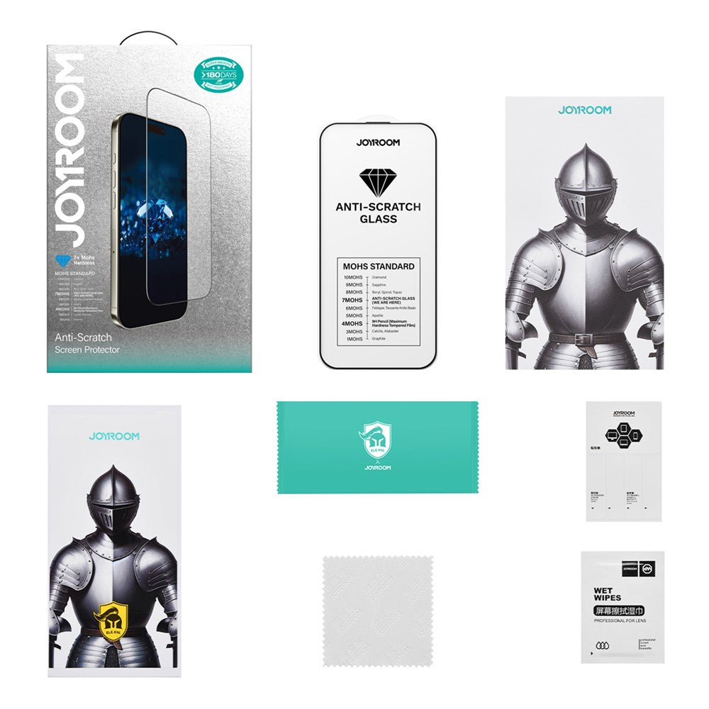 JOYROOM JR-MQS0569 For iPhone 17 Pro Max Screen Protector Silk Printing 2.5D High Aluminium-Silicon Glass Clear Film