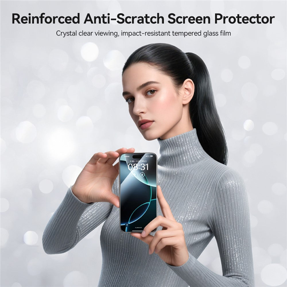 JOYROOM JR-MQS0566 For iPhone 16 Pro Max Screen Protector Silk Printing 2.5D High Aluminium-Silicon Glass Clear Film