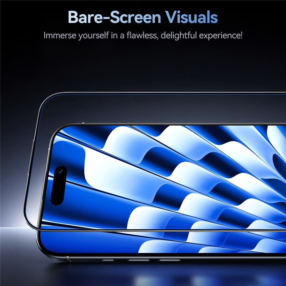JOYROOM JR-MQS0566 For iPhone 16 Pro Max Screen Protector Silk Printing 2.5D High Aluminium-Silicon Glass Clear Film