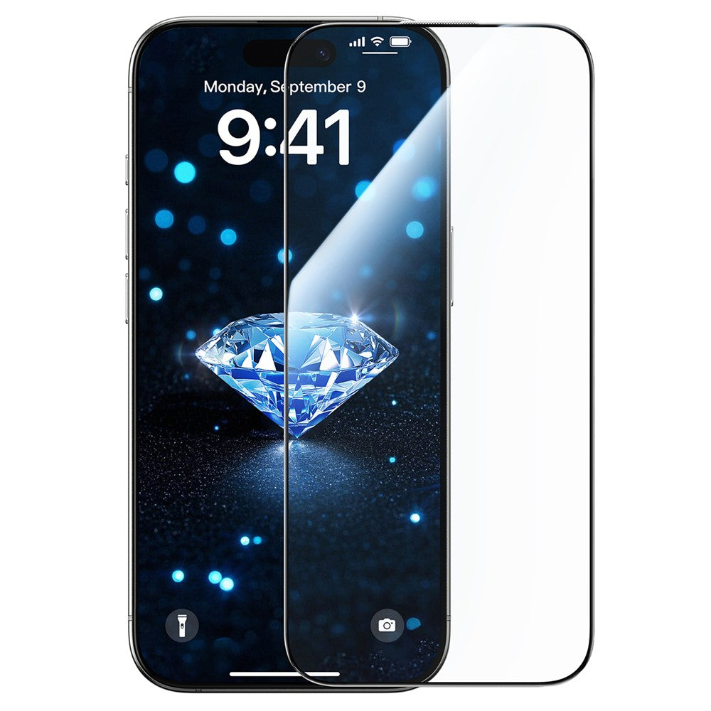 JOYROOM JR-MQS0563 For iPhone 16 Screen Protector Silk Printing 2.5D High Aluminium-Silicon Glass Clear Film