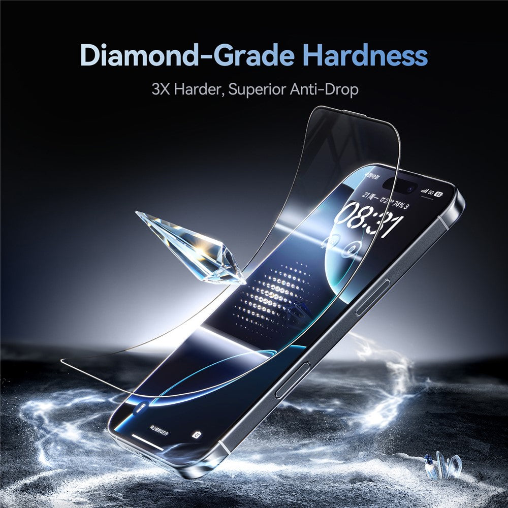 JOYROOM JR-MQS0563 For iPhone 16 Screen Protector Silk Printing 2.5D High Aluminium-Silicon Glass Clear Film