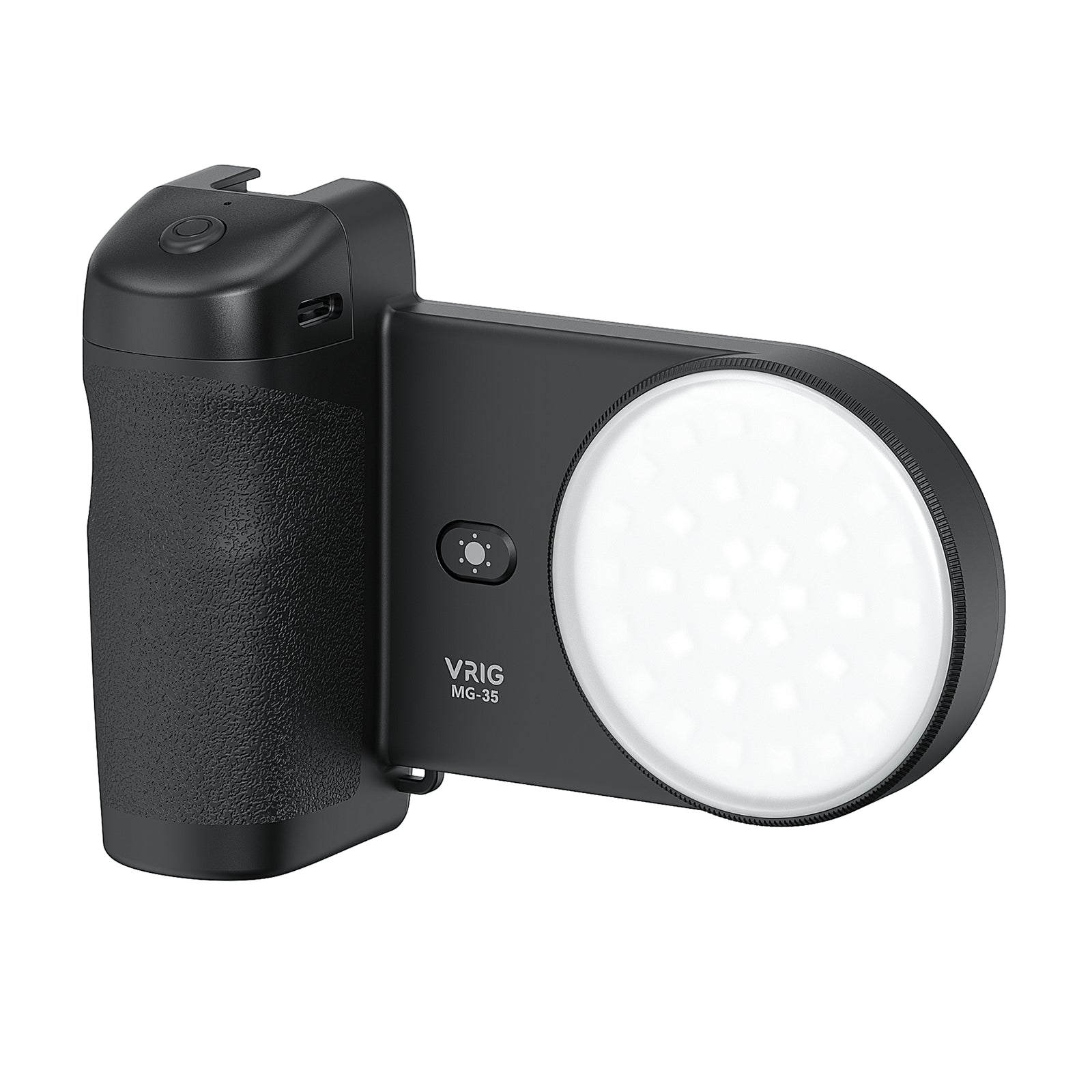 VRIG MG-35 Magnetic Mount Bluetooth-Compatible Shutter Selfie Handle with 3-Level Fill Light for Cellphone
