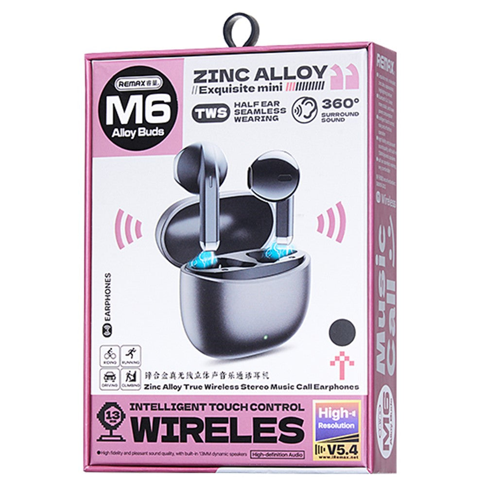 REMAX Alloybuds M6 Wireless Earbuds Zinc Alloy True Wireless Stereo Bluetooth-compatible Earphones