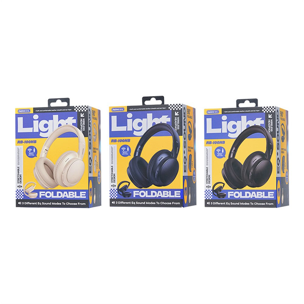 REMAX RB-100HB Wireless Headphones Bluetooth-Compatible Over-Ear Foldable Headset