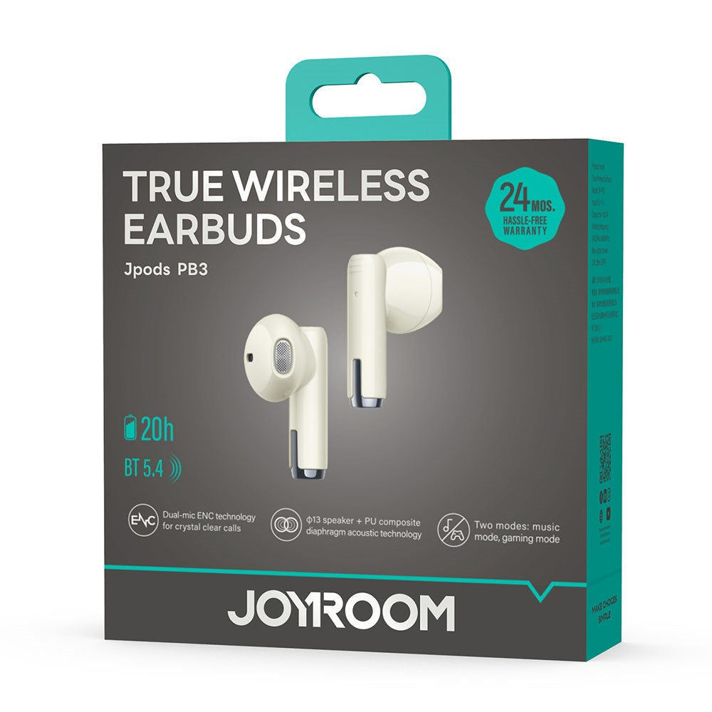 JOYROOM Jpods JR-PB3 True Wireless BT Earbuds 13mm Driver ENC Noise Cancellation Waterproof Earphones