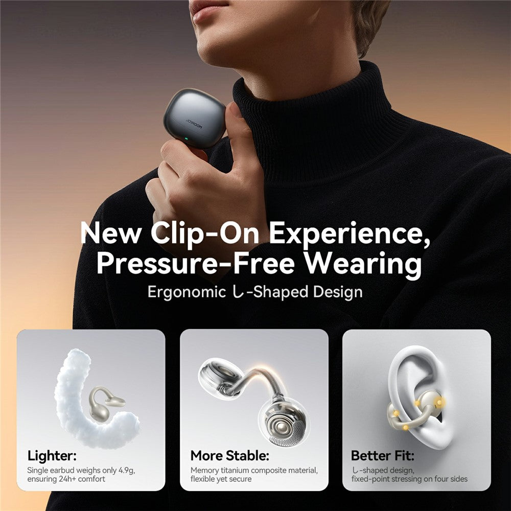 JOYROOM JR-OE3 Open-Ear Clip-On Wireless Headphones Bluetooth-Compatible Earbuds with Deep Bass