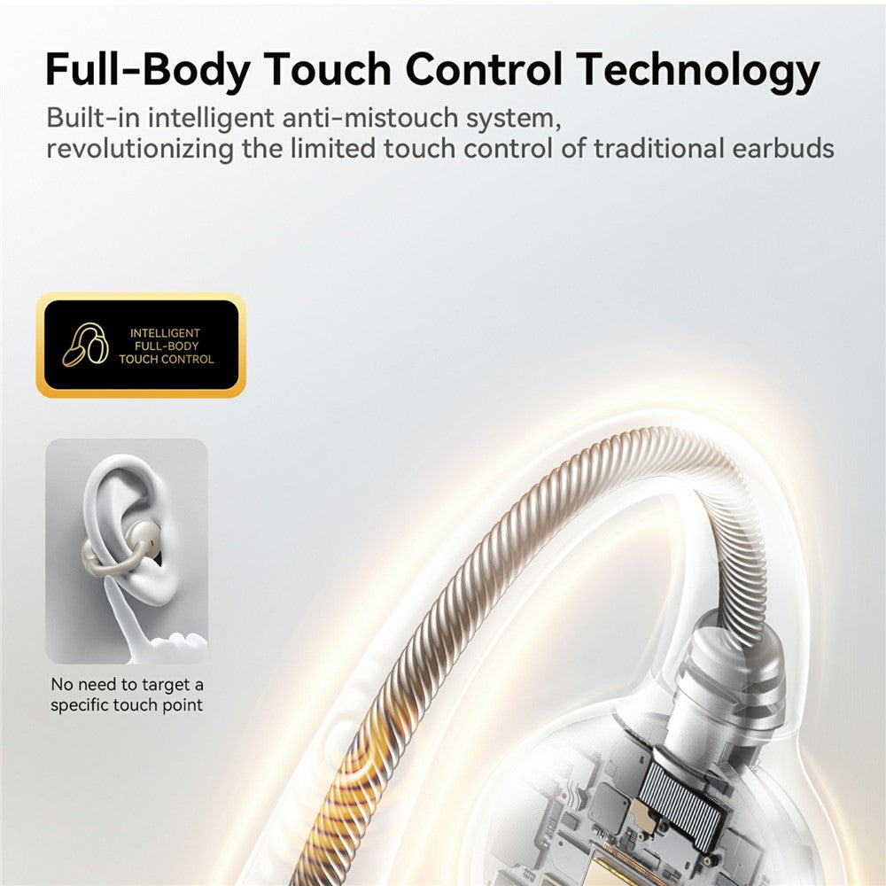 JOYROOM JR-OE3 Open-Ear Clip-On Wireless Headphones Bluetooth-Compatible Earbuds with Deep Bass