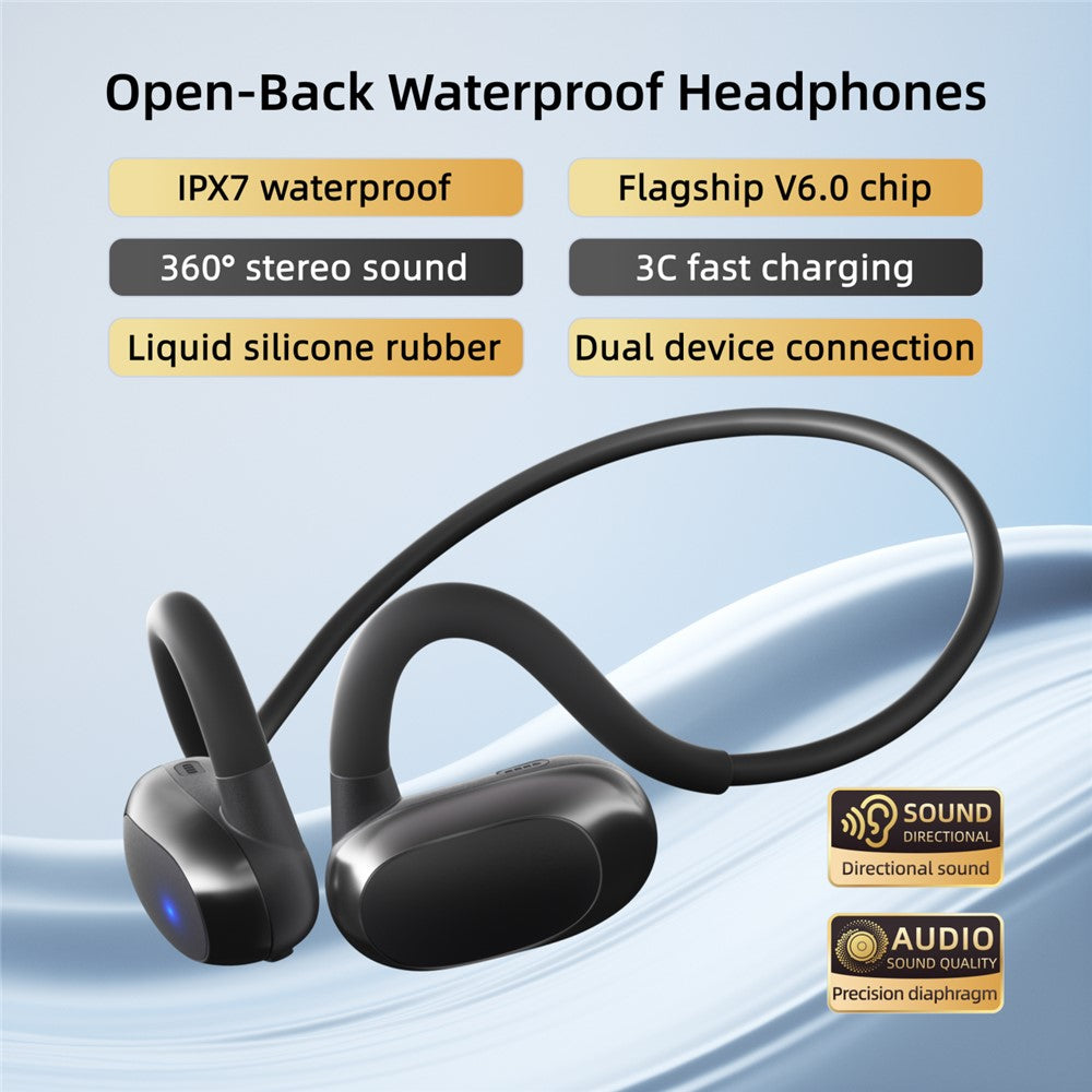 Open-Ear Air Conduction Headset – IPX7 Waterproof, Quick Charge