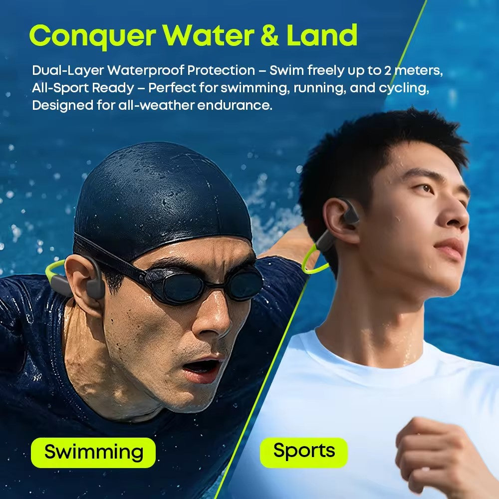 LANGSDOM BE23 Bone Conduction Earphones – Waterproof, 32GB Built-In Storage