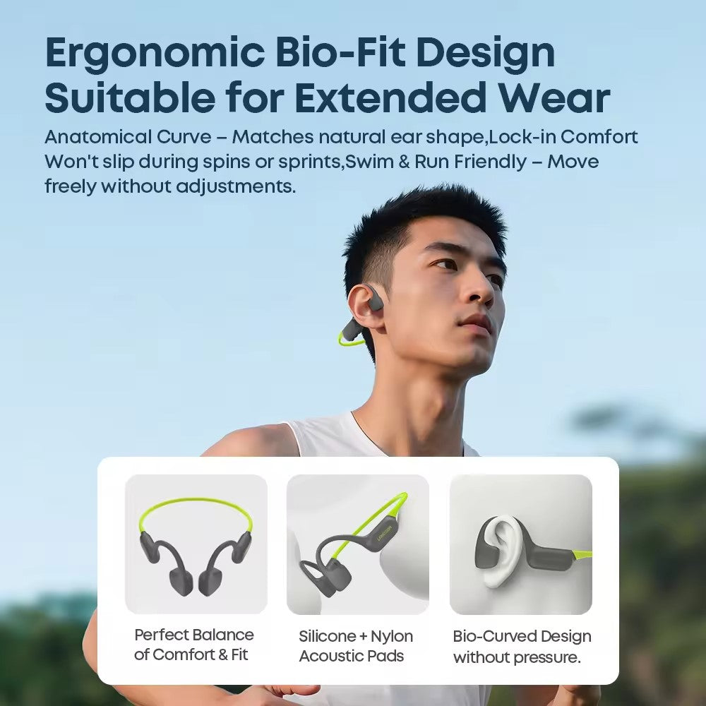 LANGSDOM BE23 Bone Conduction Earphones – Waterproof, 32GB Built-In Storage