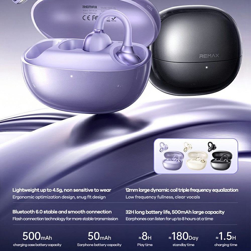REMAX OWS-23 True Wireless Earphones 12mm Driver Stereo Music Call Bluetooth-Compatible Earbuds