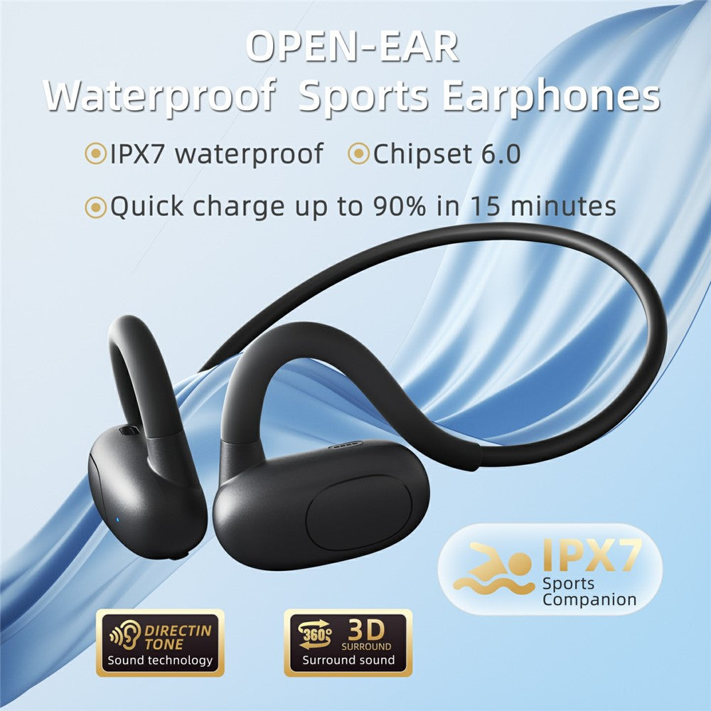 Open-Ear Air Conduction Earphones – IPX7 Waterproof, Ear-Hook Design