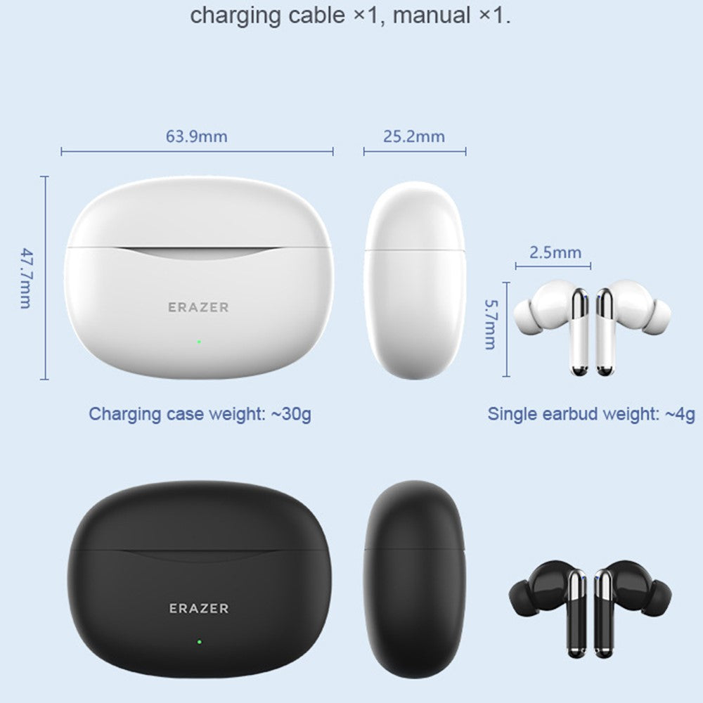 ERAZER ETP-Z01 Wireless Earbuds – ANC & ENC, Dual Mic