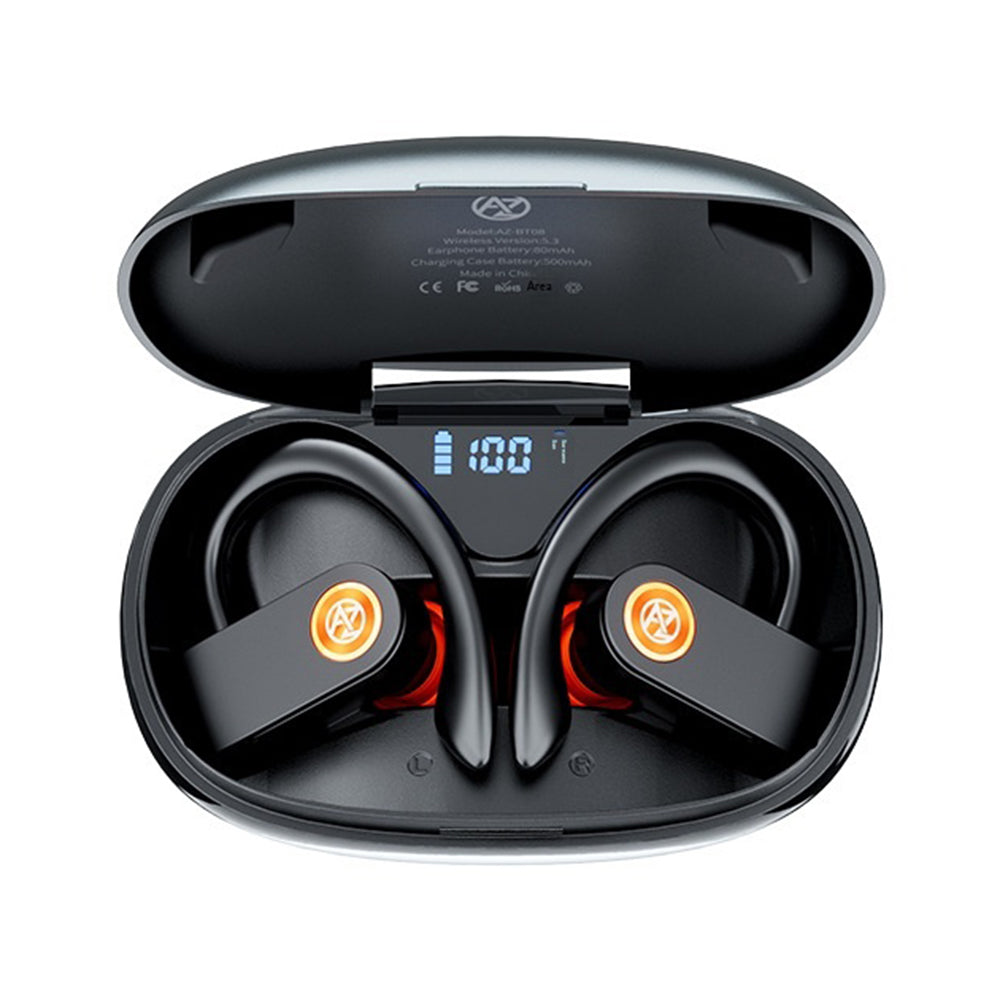 AZEADA AZ-BT08 Open-Ear Hook Earbuds – IPX5 Waterproof, for Sports