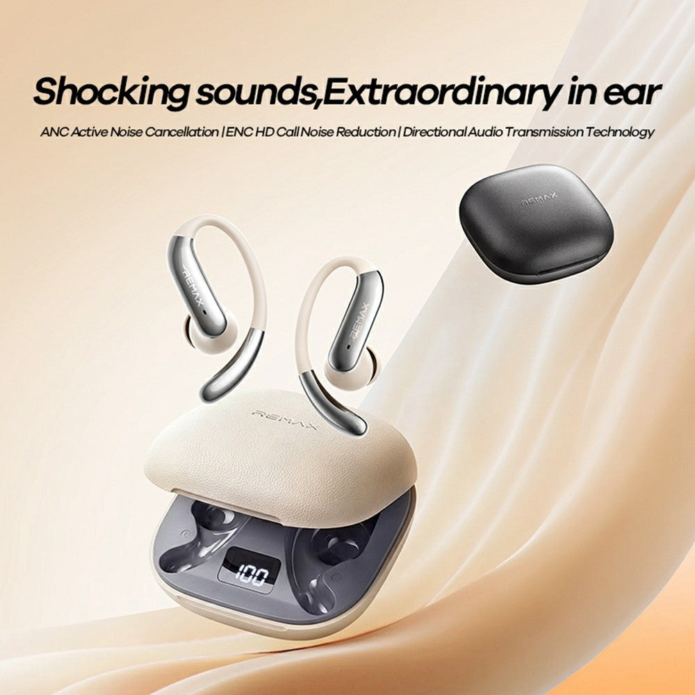 REMAX OWS-28 Open Ear Earhook Wireless Earbuds ANC ENC Noise Cancelling IPX5 Waterproof Headset for Sports
