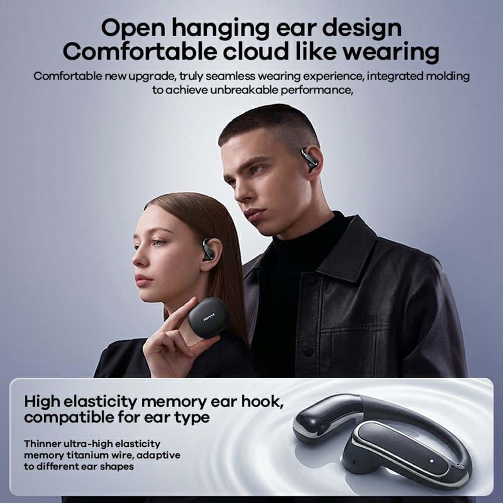 REMAX OWS-17 Open Ear Wireless Earphones Bluetooth-compatible 6.0 Hi-Resolution Audio Gaming Mode Ear Hook Earbuds