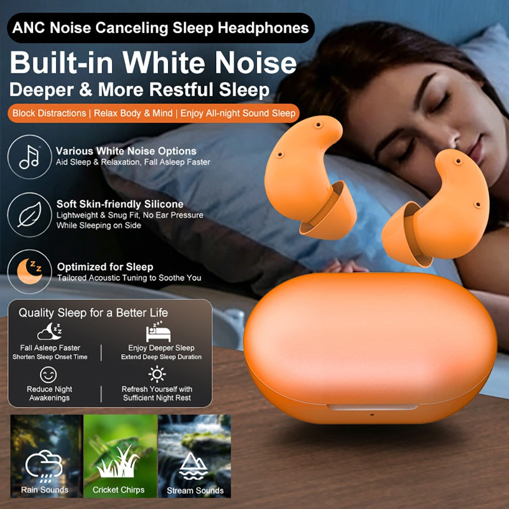 White Noise Sleeping Earbuds – IPX5 Waterproof, ANC Noise Cancelling