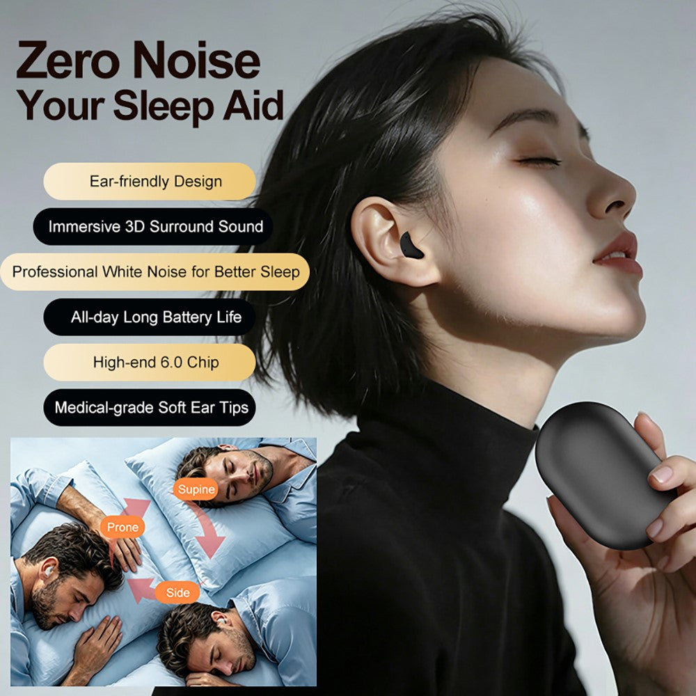 White Noise Sleeping Earbuds – IPX5 Waterproof, ANC Noise Cancelling