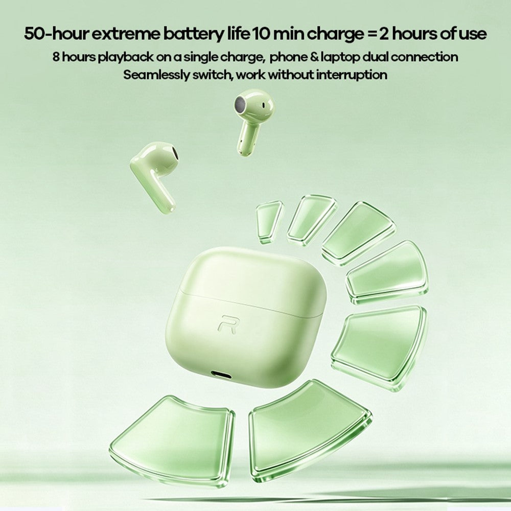 REMAX TWS-25 Wireless Stereo Semi-In-Ear Earbuds Bluetooth-compatible 6.0 4-Mic ENC Noise Cancelling Headset