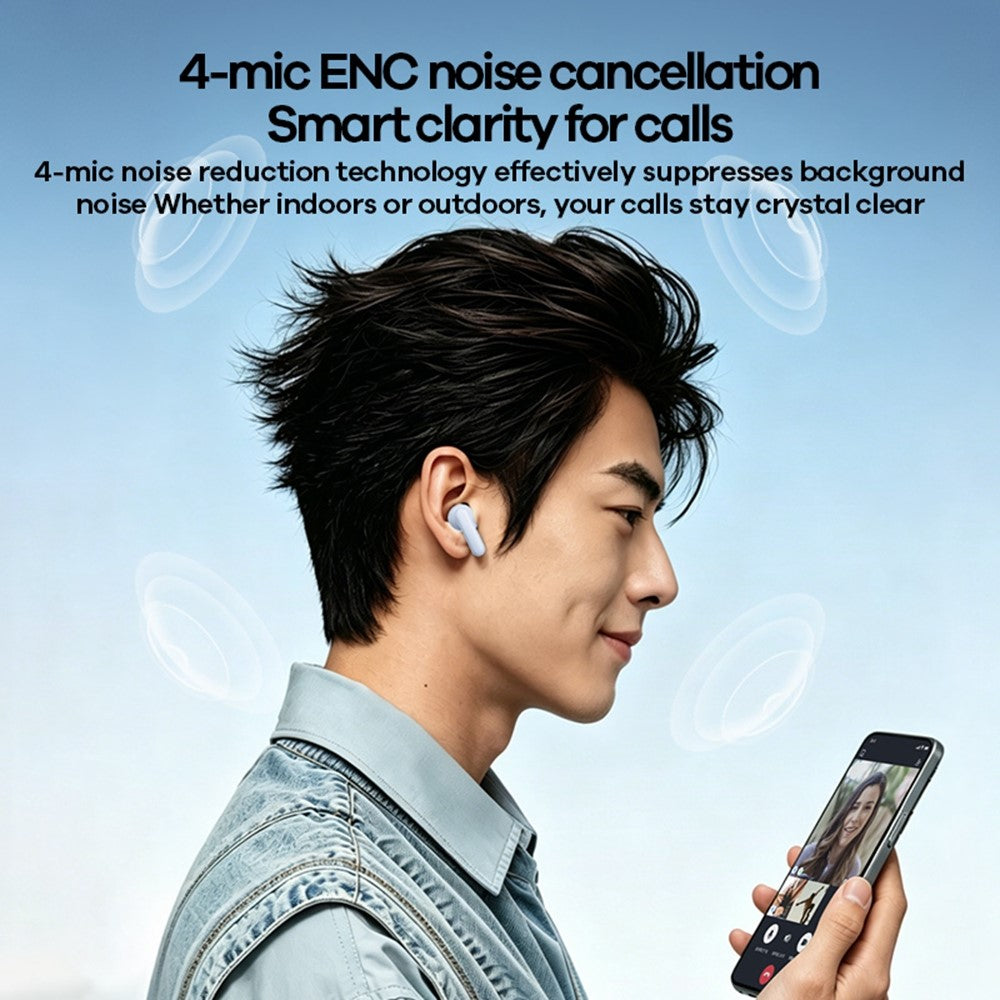 REMAX TWS-26 ANC ENC Noise Cancelling Wireless Earbuds 50H Battery 4-Mic Dual Device Connection Music Call Headset