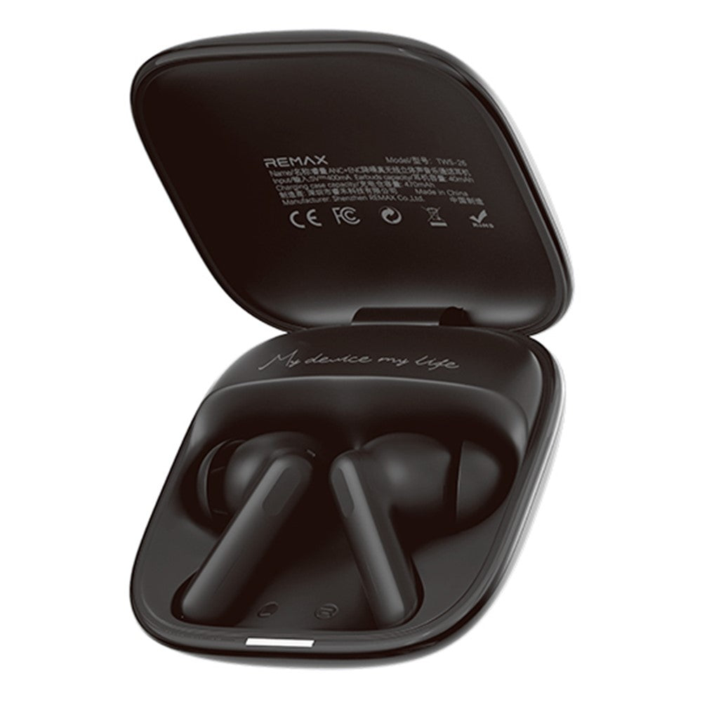 REMAX TWS-26 ANC ENC Noise Cancelling Wireless Earbuds 50H Battery 4-Mic Dual Device Connection Music Call Headset