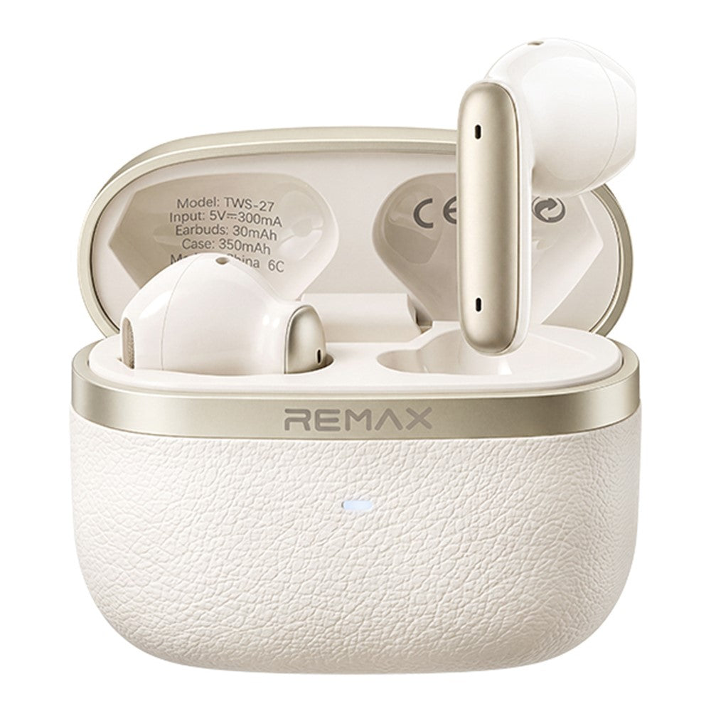 REMAX TWS-27 Semi-In-Ear Wireless Earbuds 6-Mic Hybrid ANC Call Noise Reduction 24H Battery Life Earphones