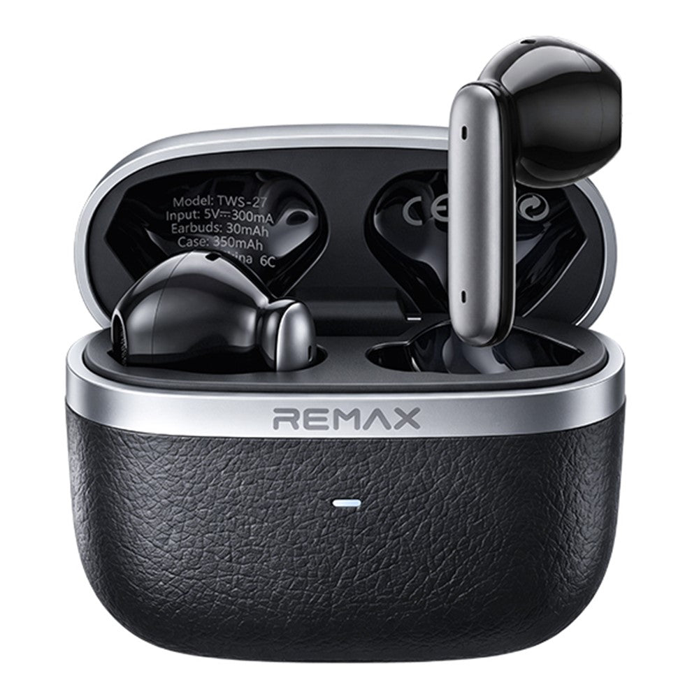 REMAX TWS-27 Semi-In-Ear Wireless Earbuds 6-Mic Hybrid ANC Call Noise Reduction 24H Battery Life Earphones