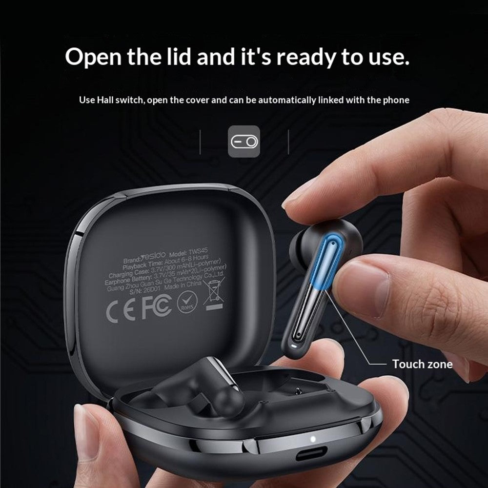 YESIDO TWS45 In-Ear Earbuds – ANC & ENC Dual Noise Cancelling