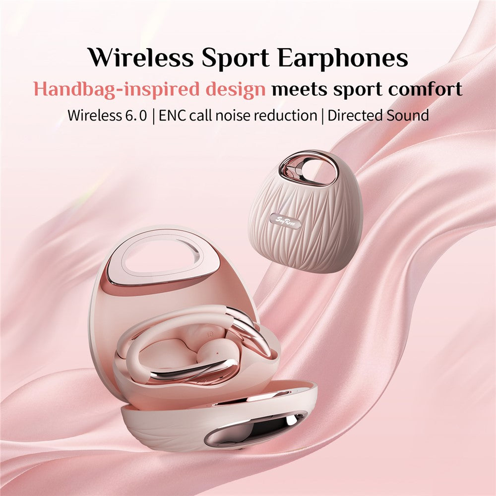 SAYROSE RJ-68 Open-Ear Hook Earbuds – Handbag-Style Case, ENC Noise Cancelling
