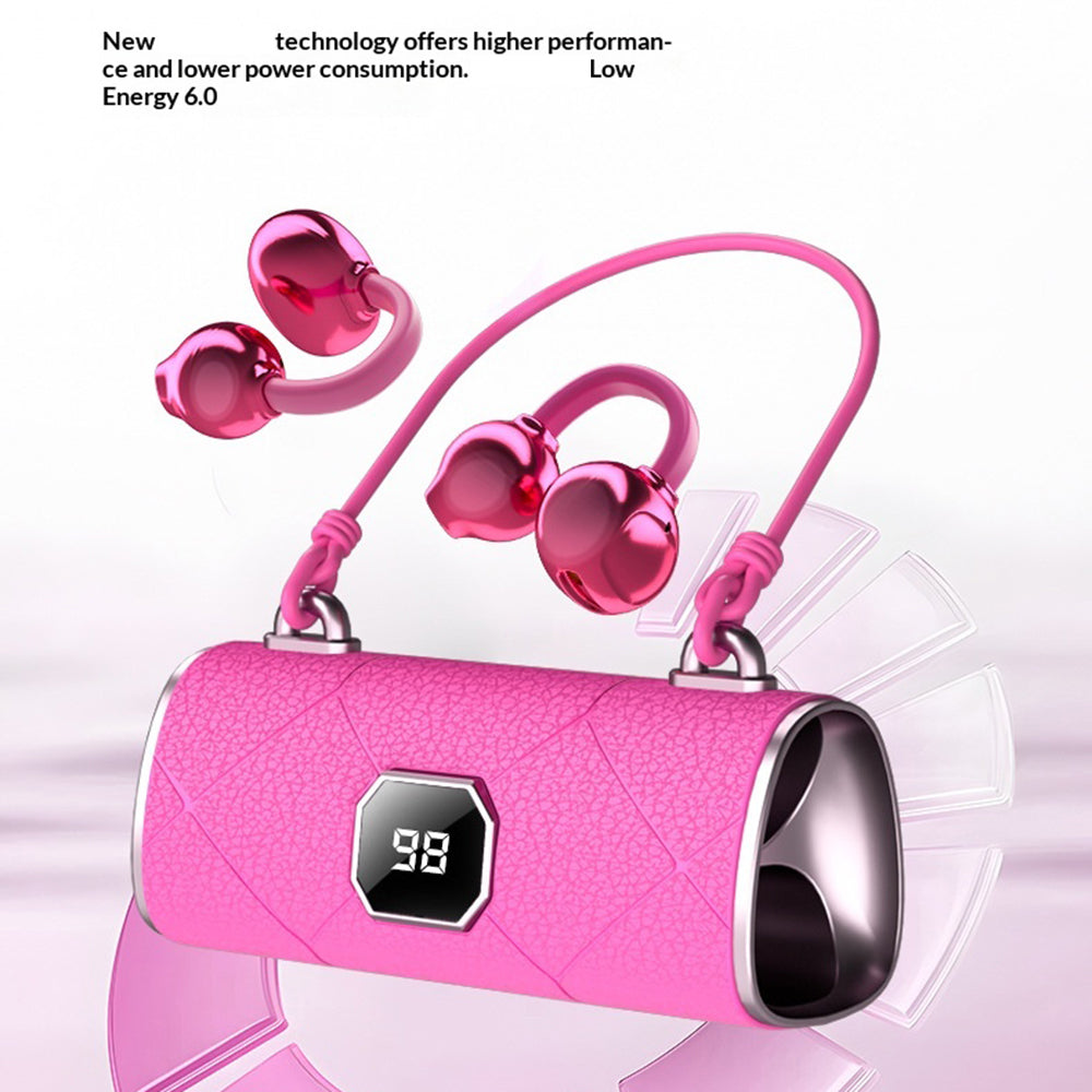 Open-Ear Clip-On Earbuds – Purse-Style Charging Case, for Women