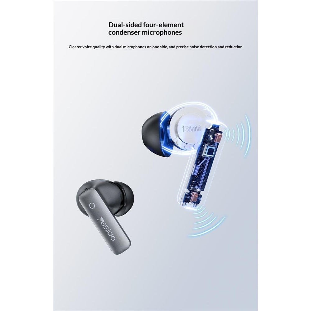 YESIDO TWS43 Wireless Earbuds – ANC & ENC, Bluetooth 6.0