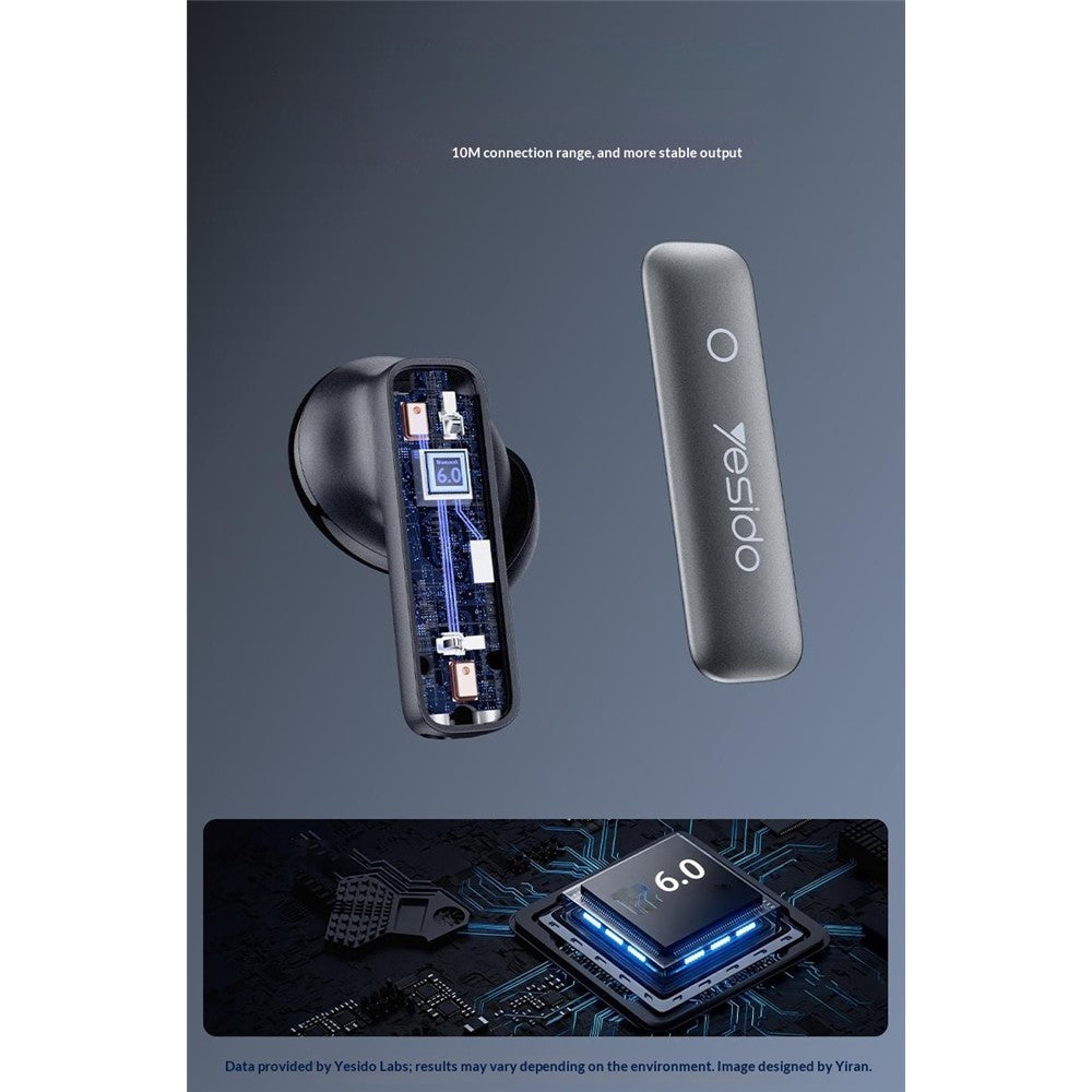 YESIDO TWS43 Wireless Earbuds – ANC & ENC, Bluetooth 6.0