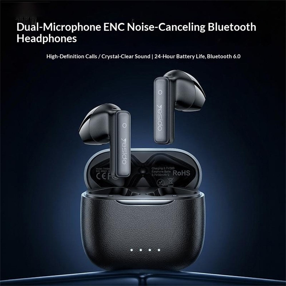 YESIDO TWS44 Semi-In-Ear Earbuds – Dual Mic, ENC Noise Cancelling
