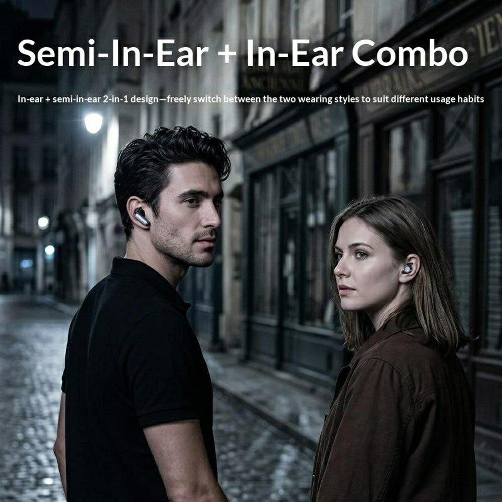 YESIDO TWS47 2-in-1 Earbuds – In-Ear & Semi-In-Ear, LED Battery Display
