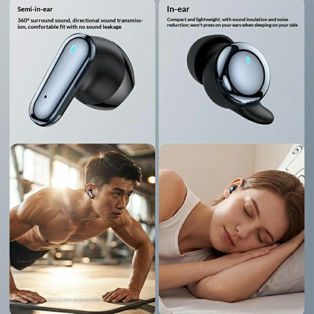 YESIDO TWS47 2-in-1 Earbuds – In-Ear & Semi-In-Ear, LED Battery Display