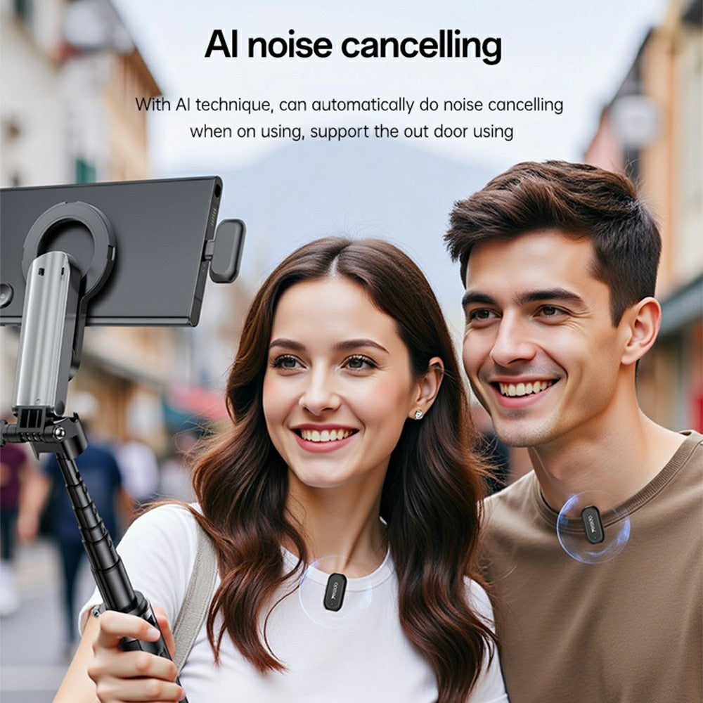 YESIDO KR23 Lavalier Microphone Set with iP Receiver AI Smart Noise Cancelling Mini Mic for Indoor / Outdoor