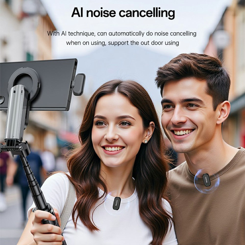 YESIDO KR22 Lavalier Microphone Set with Type-C Receiver AI Smart Noise Cancelling Mini Mic for Indoor / Outdoor