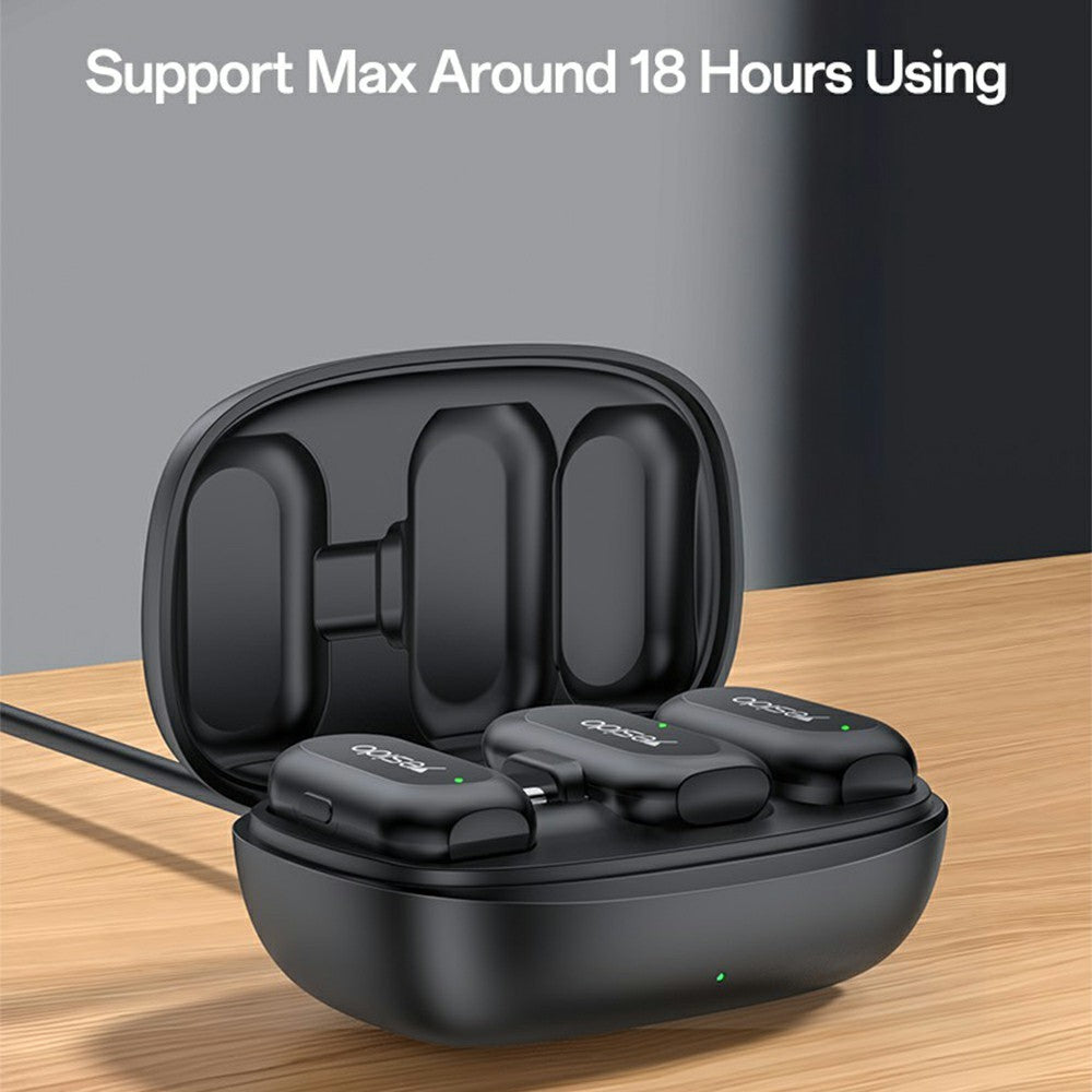 YESIDO KR22 Lavalier Microphone Set with Type-C Receiver AI Smart Noise Cancelling Mini Mic for Indoor / Outdoor