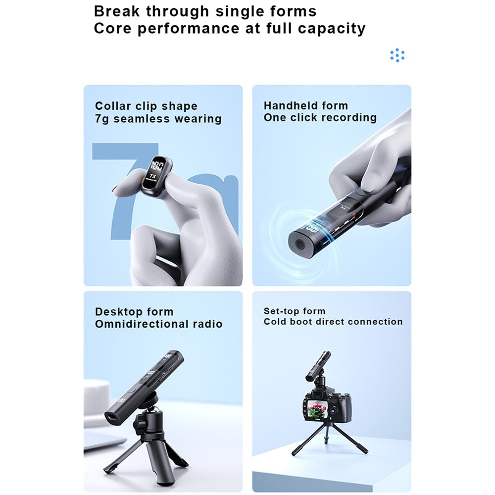 QY99 Wireless Lavalier Microphone with Charging Case AI Noise Reduction Type-C Lavalier Mic for Interview Live Stream (2 Microphones+1 Receiver)