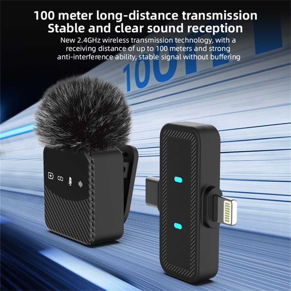 MS9 Wireless Lavalier Microphone 2.4GHz 20m Transmission CD-Level Audio Magnetic Lavalier Mic for Live Streaming (2 Microphones+1 Receiver)