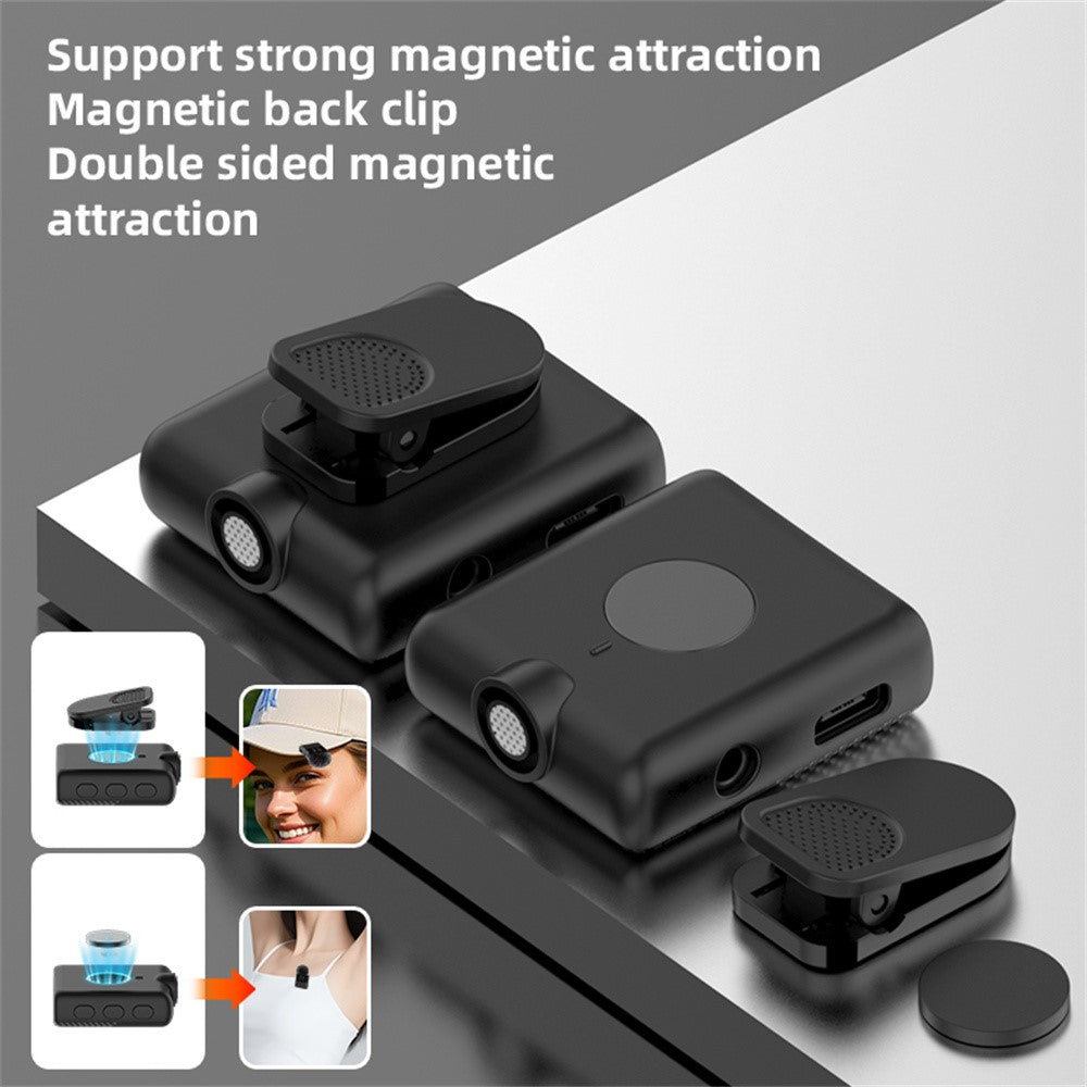 MS11 3-in-1 Clip-on Lavalier Microphone Recording Noise Cancelling Wireless Lavalier Mic for Live Streaming (2 Microphones+1 Receiver)