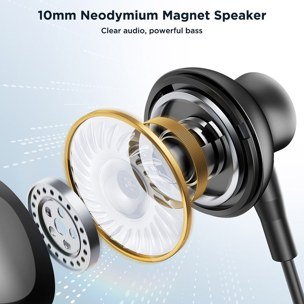JOYROOM JR-EC07 Metal Half In-Ear Wired Earphone Type-C Headphone with Micphone