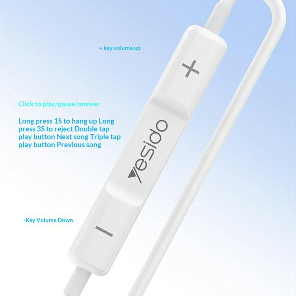 YESIDO YH51 Wired Earphones – iP Connector, 14mm Dynamic Driver