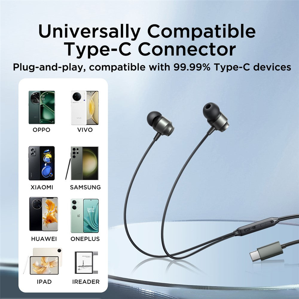 JOYROOM EC06 Metal In-ear Headphone with Mic HiFi Sound Type-C Wired Earphones